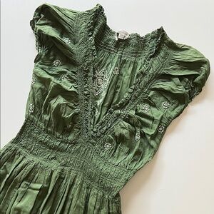 Green Embroidered Dress